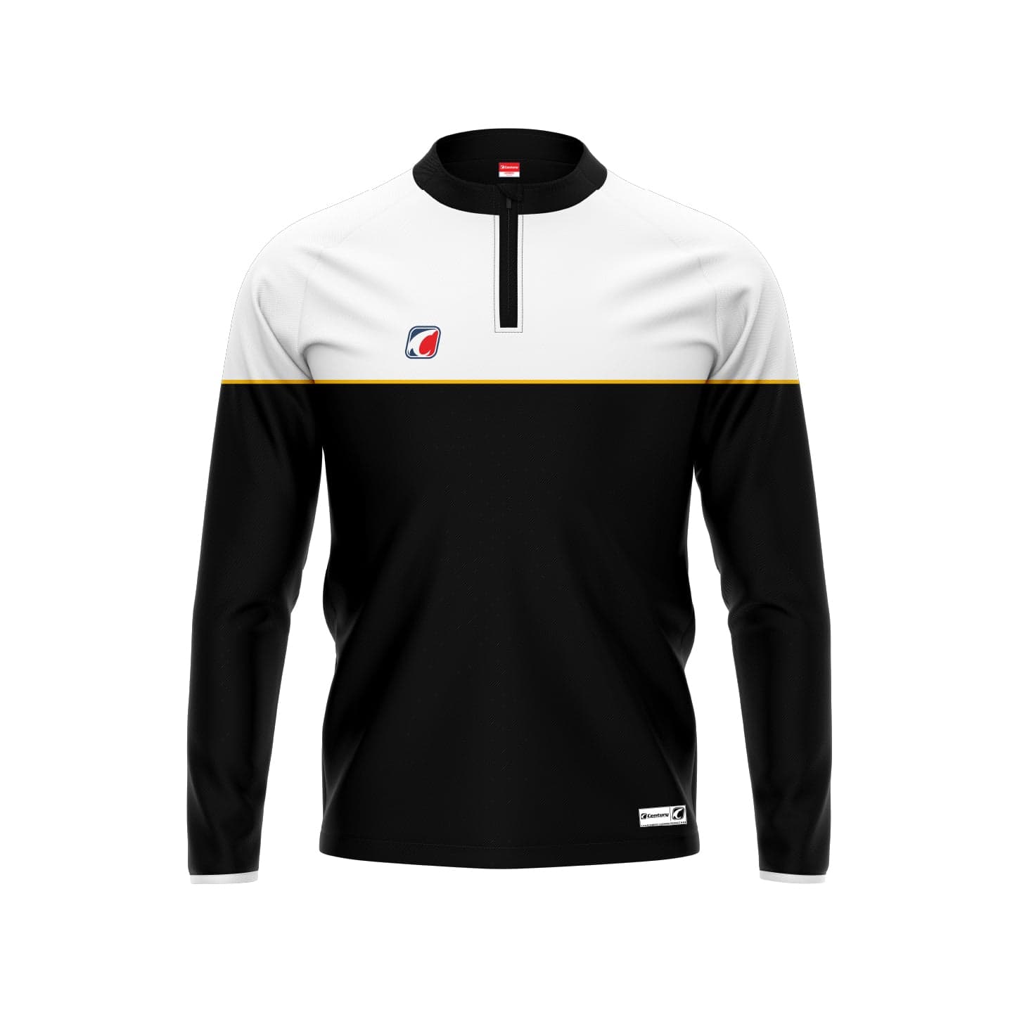 Half Zip Black-White