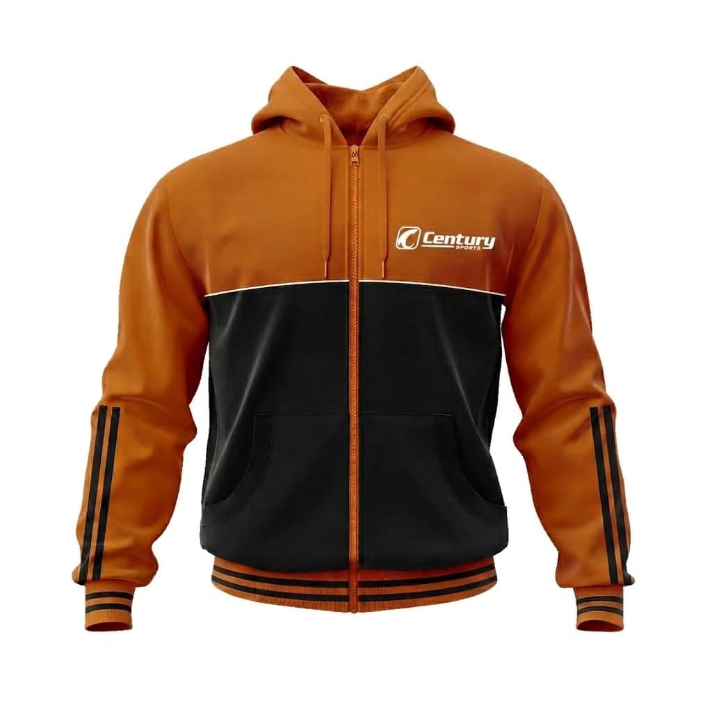 Orange & Black Zip Hoodie