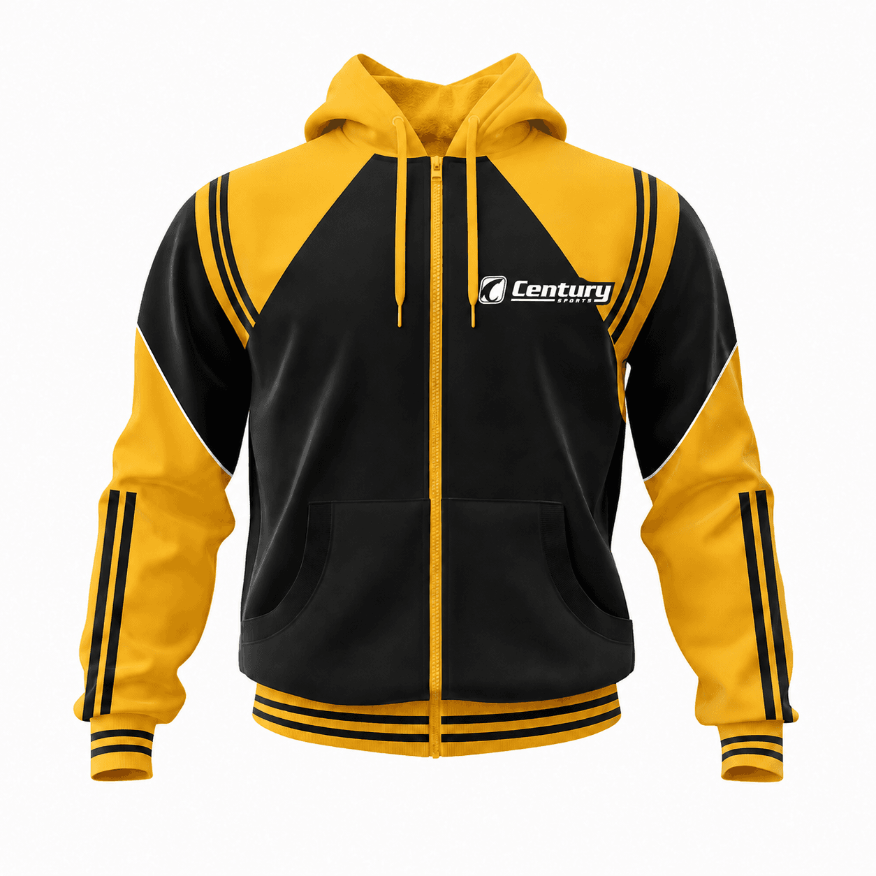 Yellow & Black Zip Hoodie